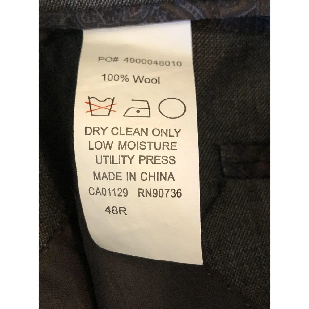 Ralph Lauren Blazer Mens 48R Gray 100% Wool Suit Coat Jacket Career Classic